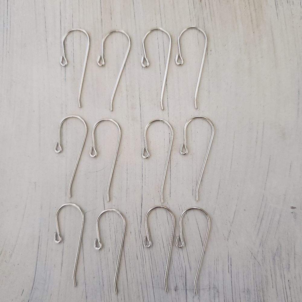 6 PAIR Solid Sterling Silver Ear Wires - Picture 5 of 8